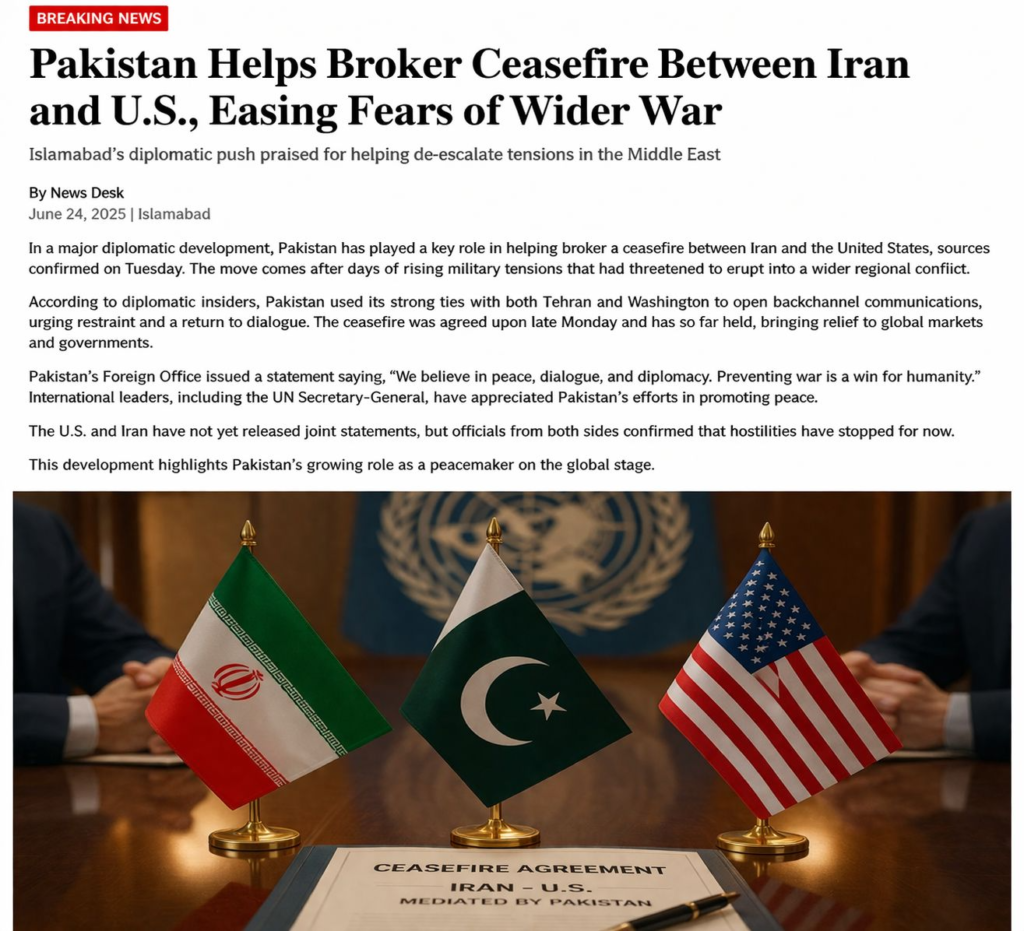 � پاکستان کی سفارتی کامیابی: ایران اور امریکہ کے درمیان کشیدگی میں کمی، جنگ بندی پر پیش رفت